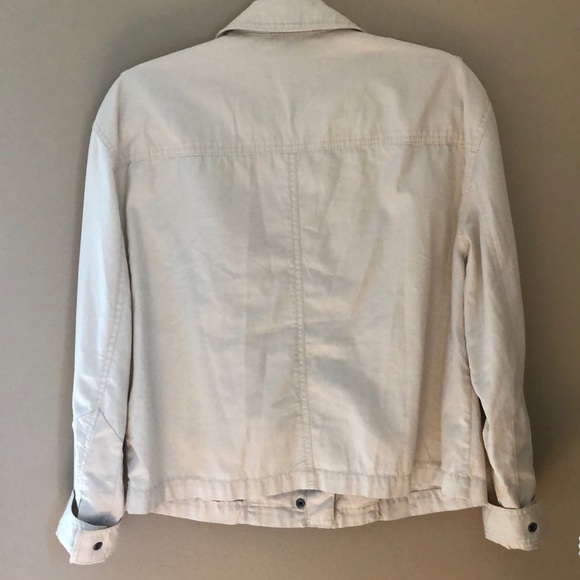 Cream color Banana Republic zip up military jacket - Picture 2 of 4
